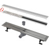 Водоотводящий желоб ALCAPLAST APZ13-DOUBLE9 с двухсторонней решеткой DOUBLE, горизонтальный сток AG071401750